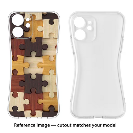 Wooden Puzzle Oppo Reno12 5G Soft Case Back Cover by Casekaro