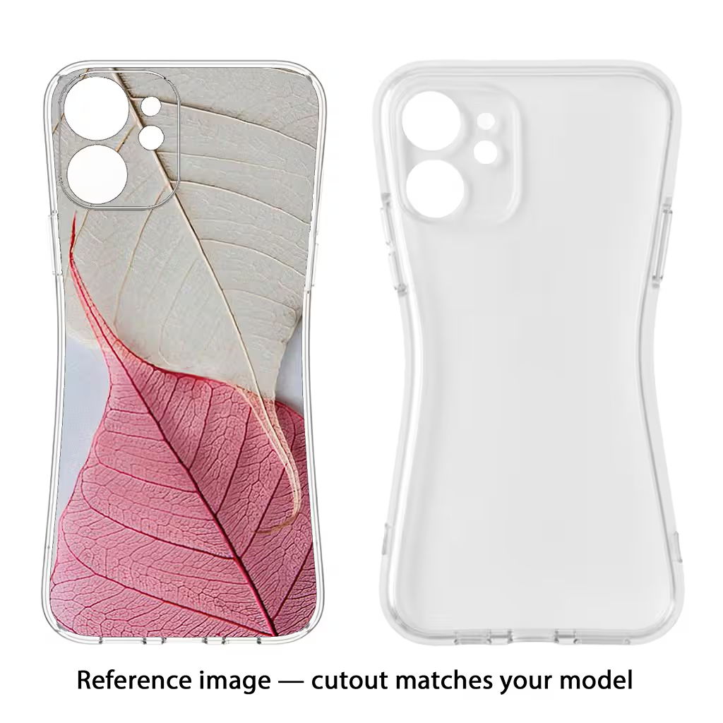 White Pink Leaf Oppo Reno11 Soft Case Back Cover by Casekaro