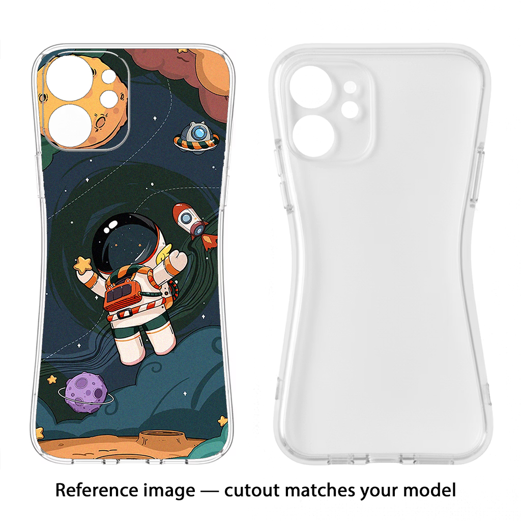 Cartoon Astronaut iPhone 15 Plus Soft Case Back Cover by Casekaro