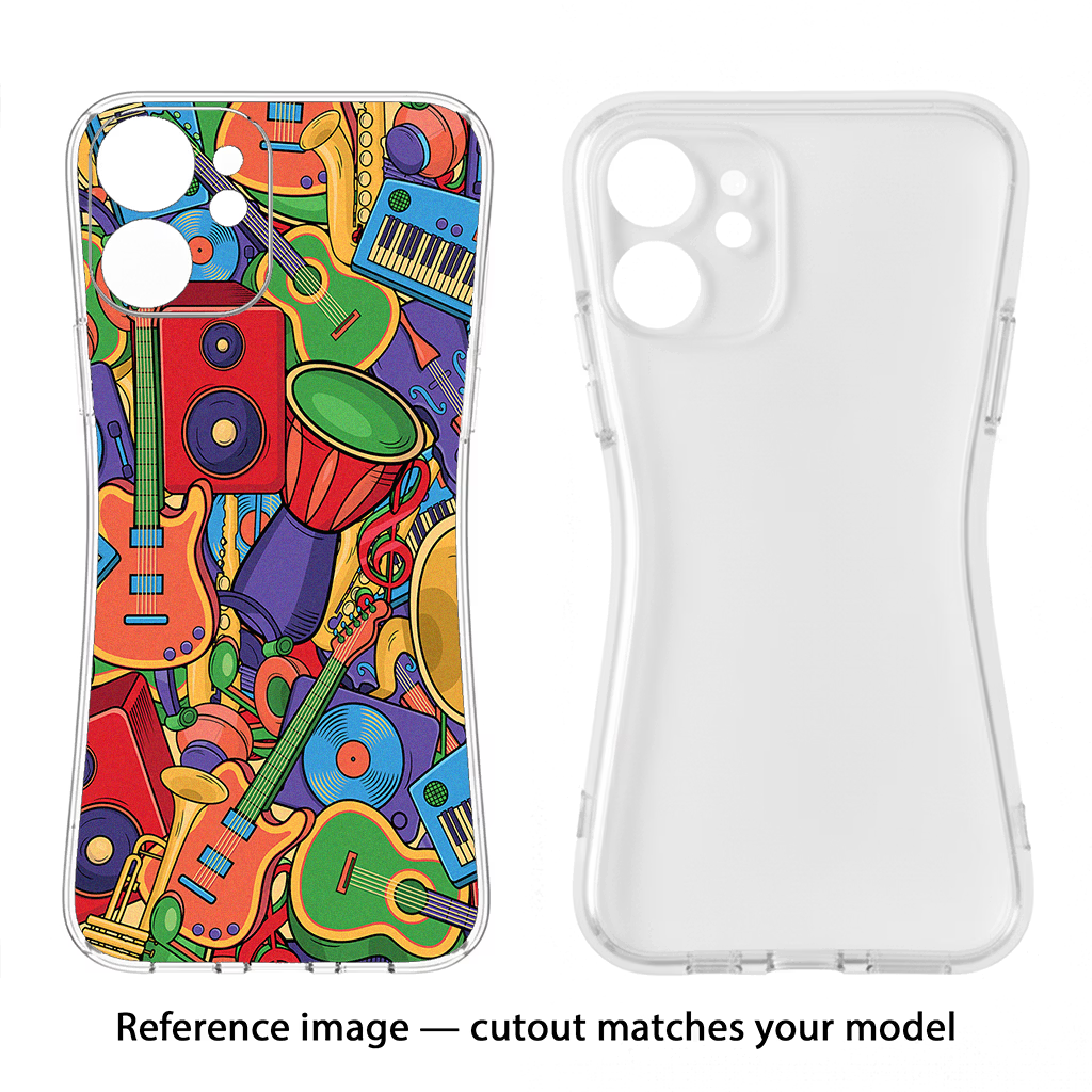 Music Instrument Doodle Realme 15 Soft Case Back Cover by Casekaro