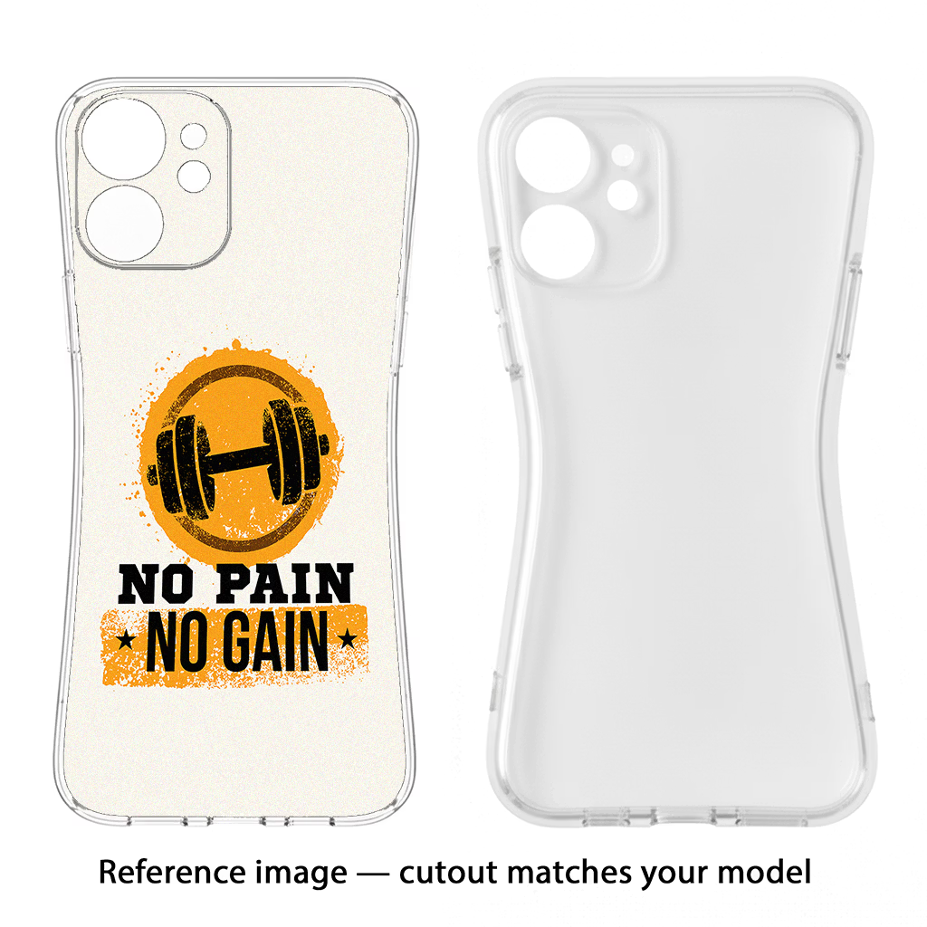 No Pain No Gain iPhone 15 Pro Soft Case Back Cover by Casekaro