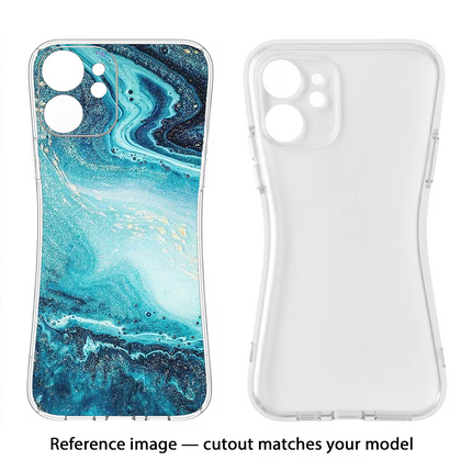 Blue Glitter Marble Realme 1 Soft Case Back Cover by Casekaro