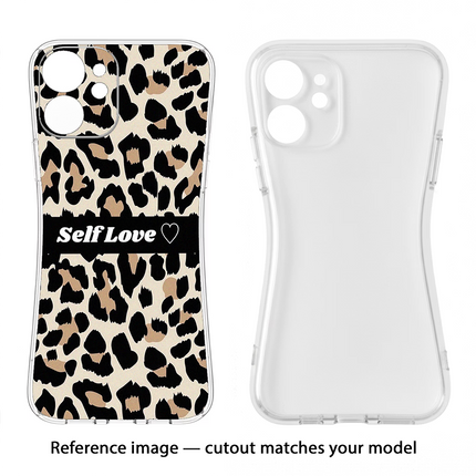 Leopard Print Self Love iPhone 13 Soft Case Back Cover by Casekaro
