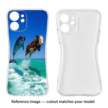 Dolphin vs Cow Redmi Note 13 5G Soft Case Back Cover by Casekaro