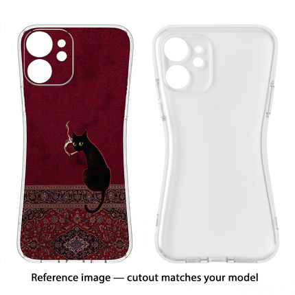 Midnight Cat Poco C55 Soft Case Back Cover by Casekaro