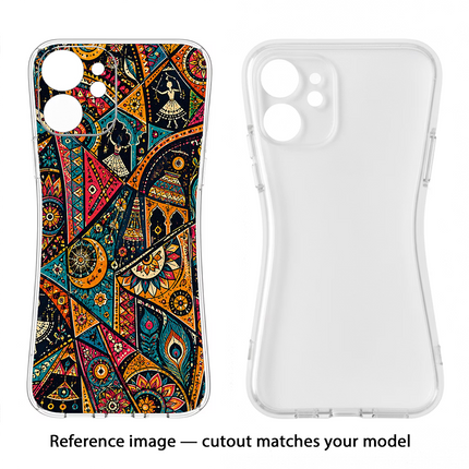 Folk Print Vivo V27/V27 Pro Soft Case Back Cover by Casekaro