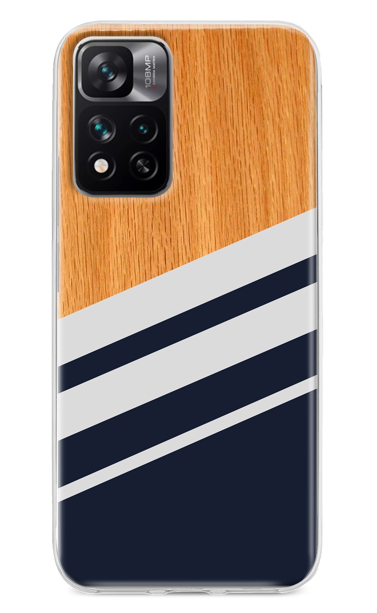 Blue and white wooden Mi 11i 5G/11i 5G Hypercharge Back Cover