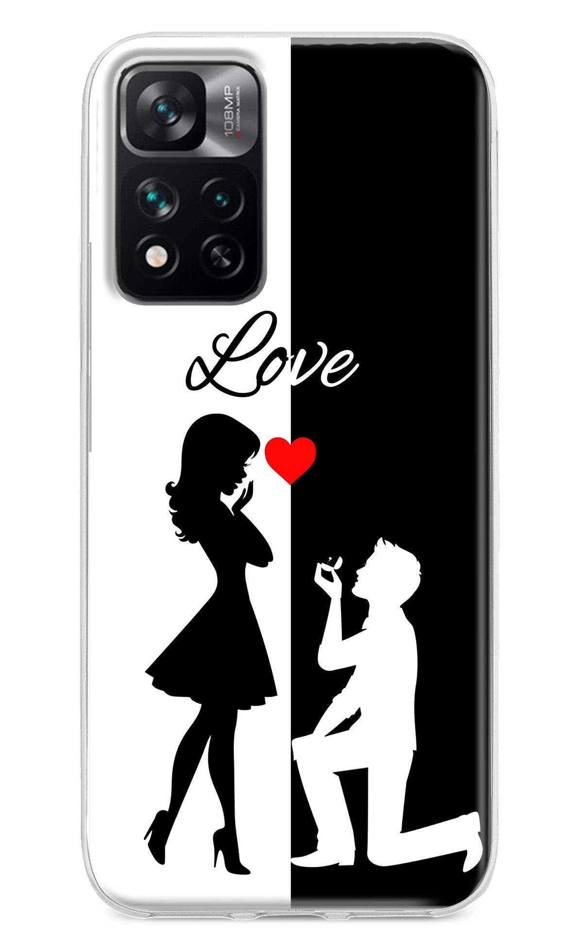 Love Propose Black And White Mi 11i 5G/11i 5G Hypercharge Back Cover