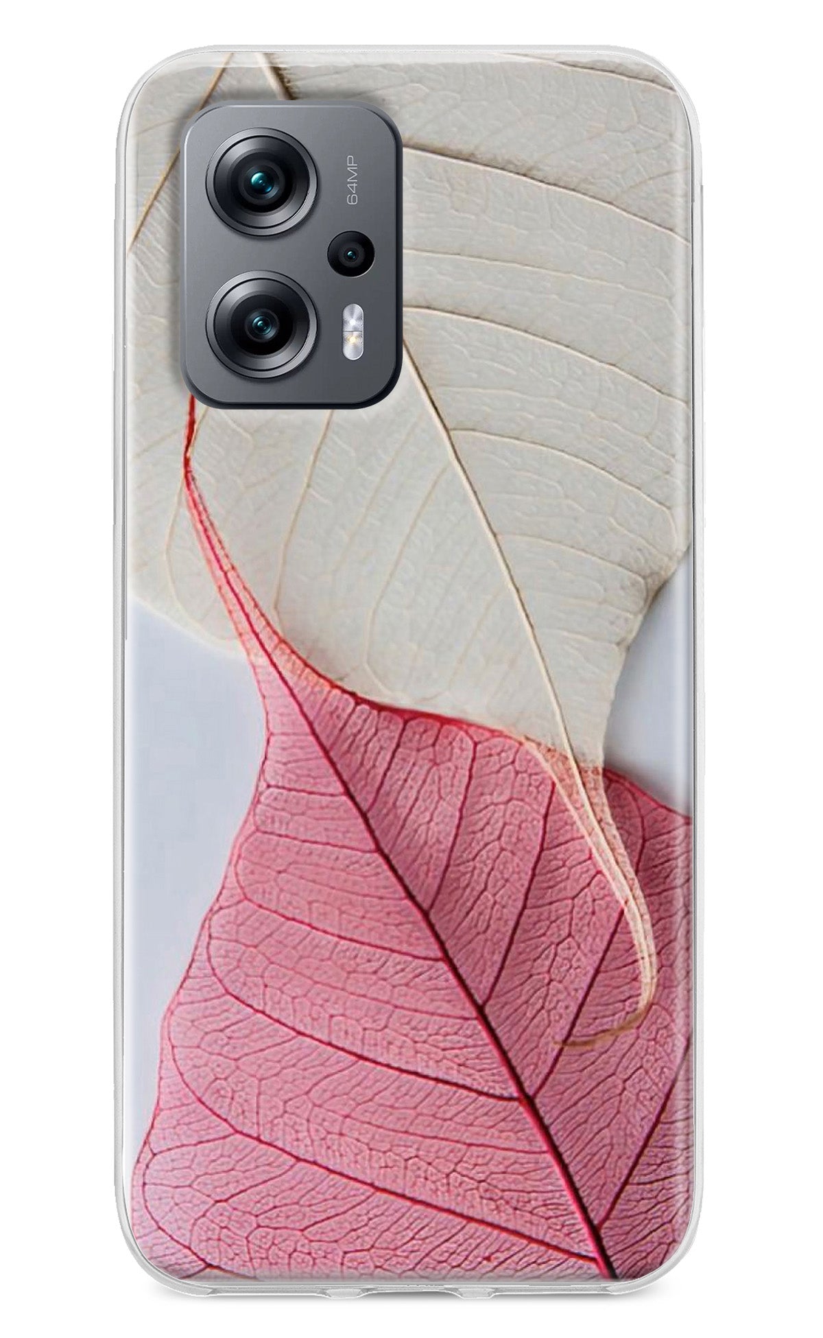 White Pink Leaf Redmi K50i Back Cover