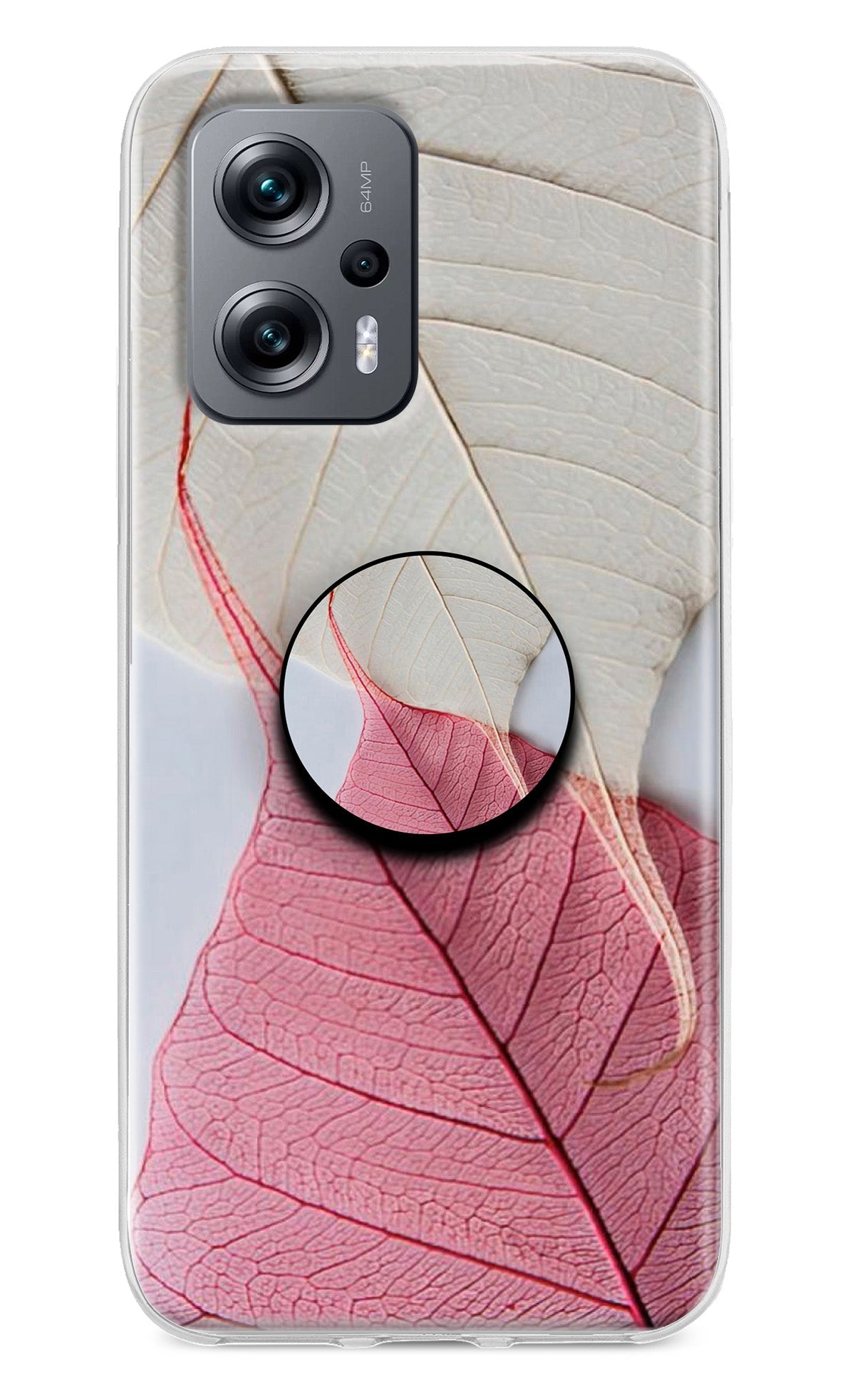 White Pink Leaf Redmi K50i Pop Case