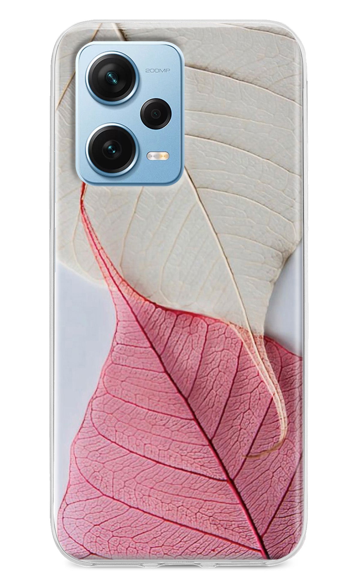 White Pink Leaf Redmi Note 12 Pro+ 5G Back Cover