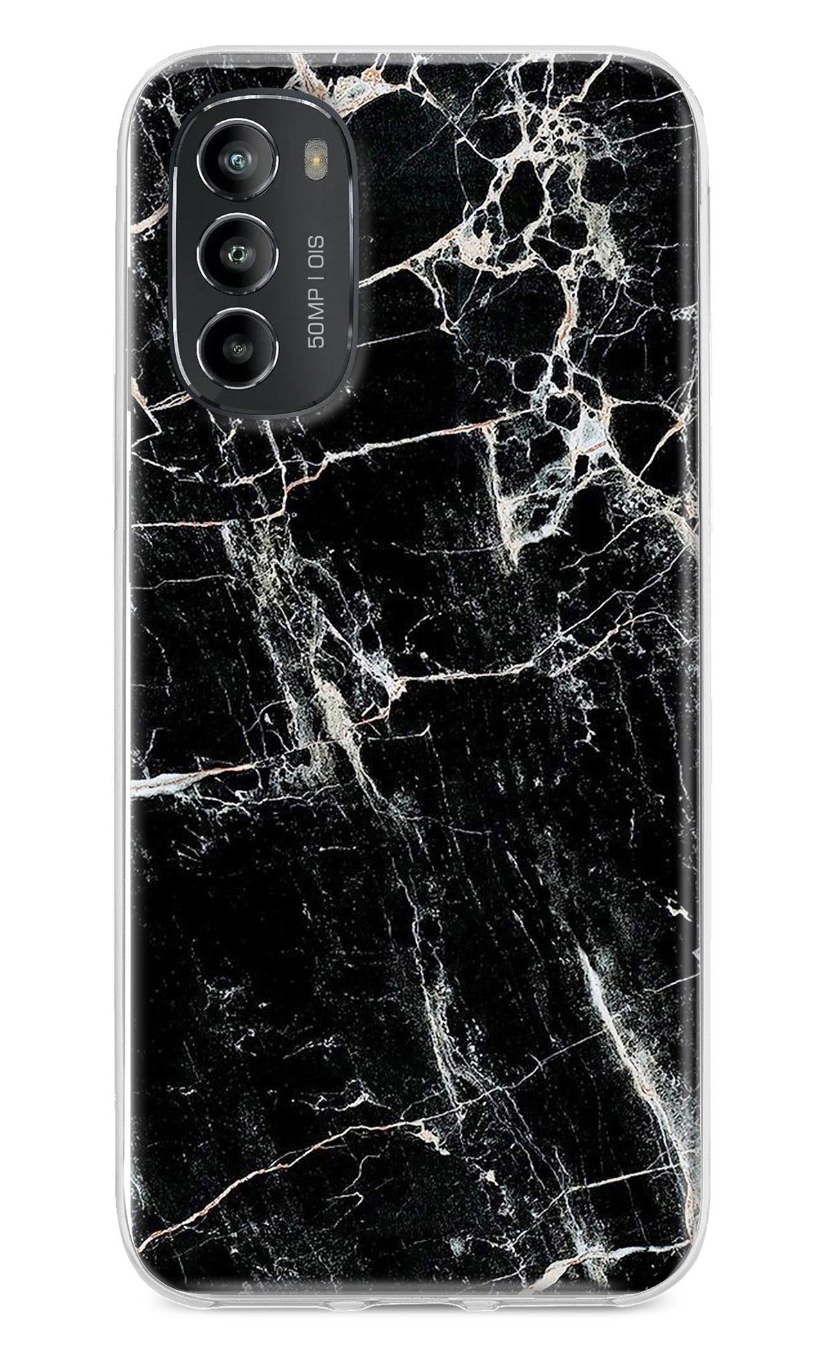 Black Marble Texture Moto G82 5G Back Cover