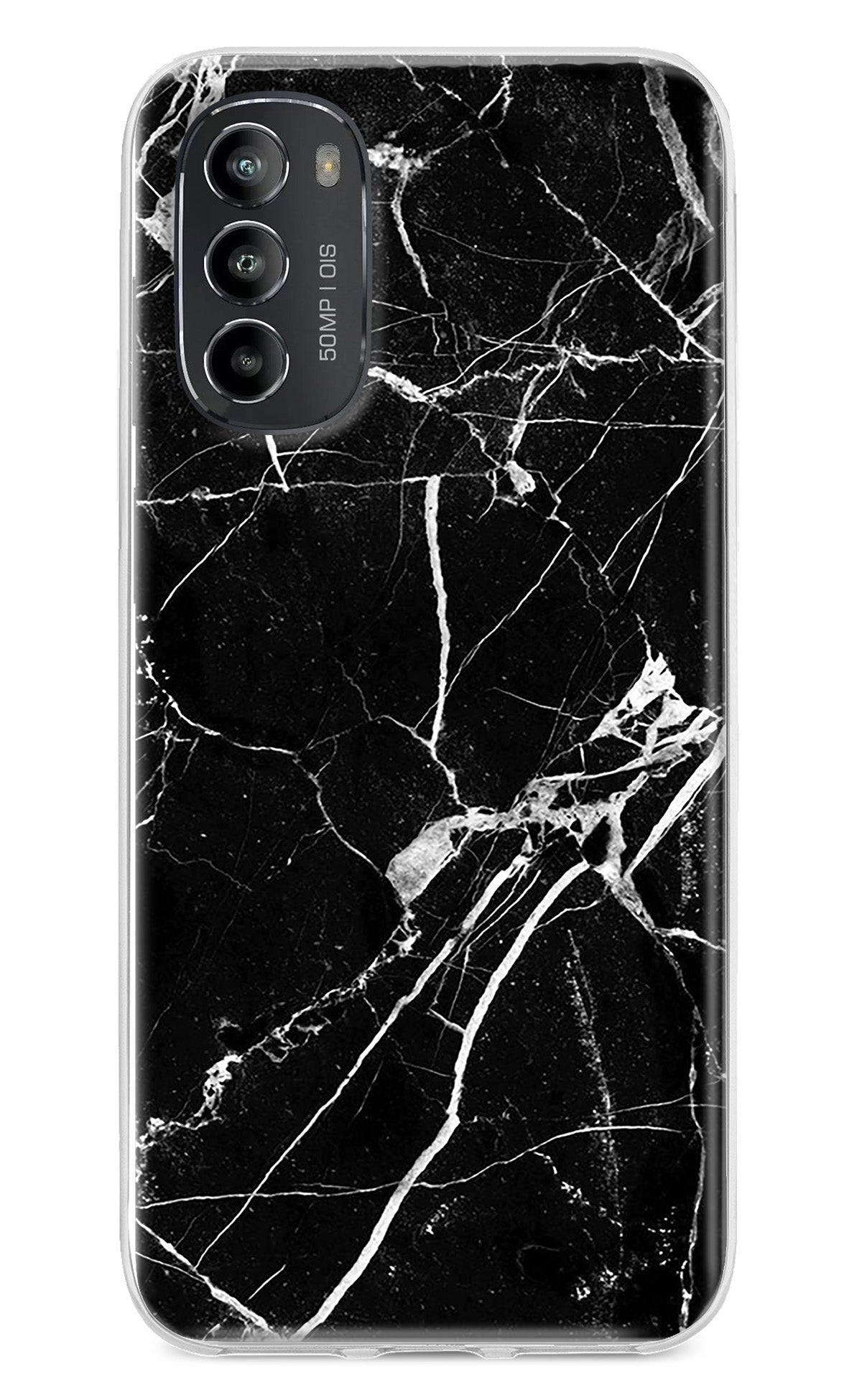 Black Marble Pattern Moto G82 5G Back Cover