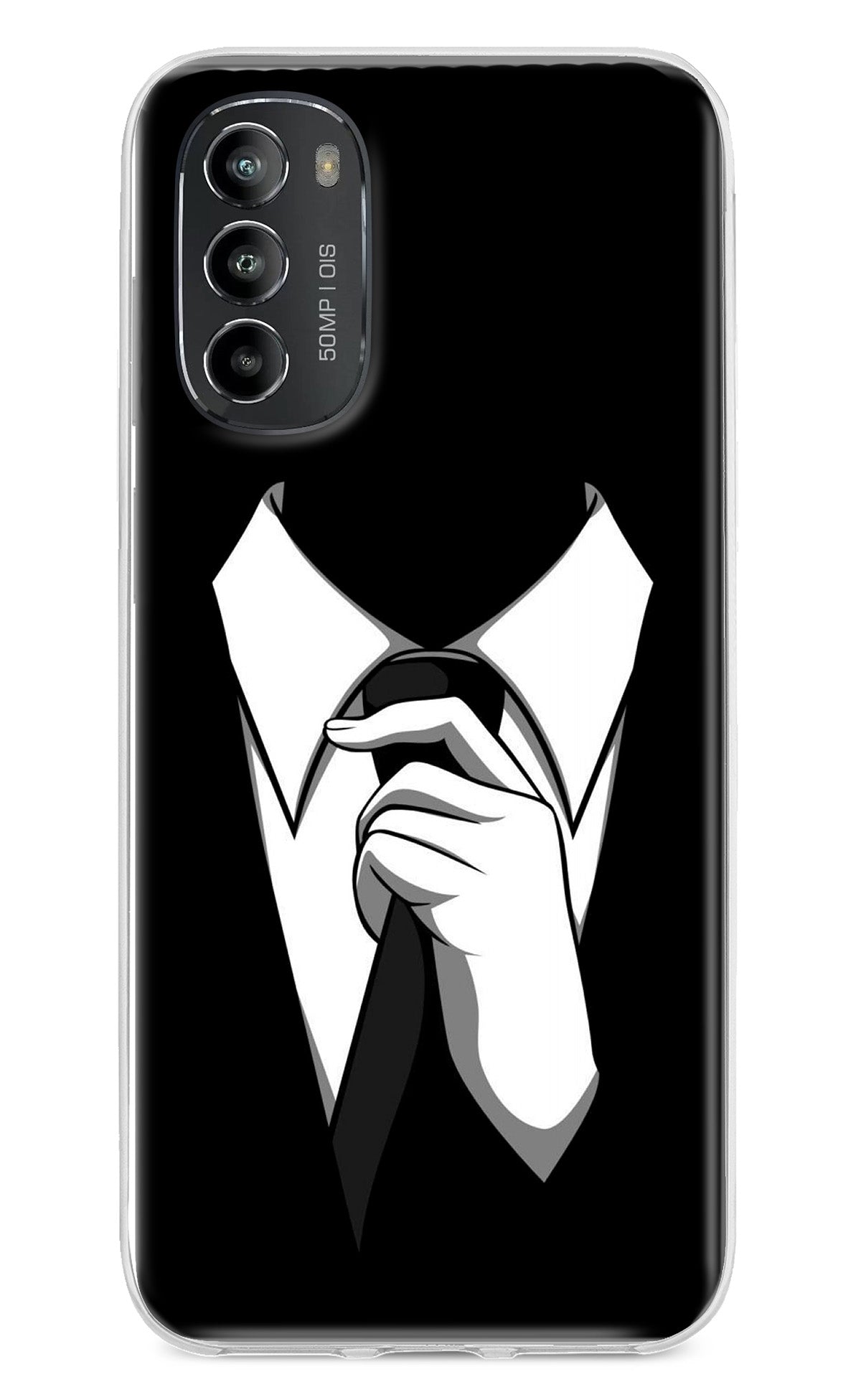 Black Tie Moto G82 5G Back Cover