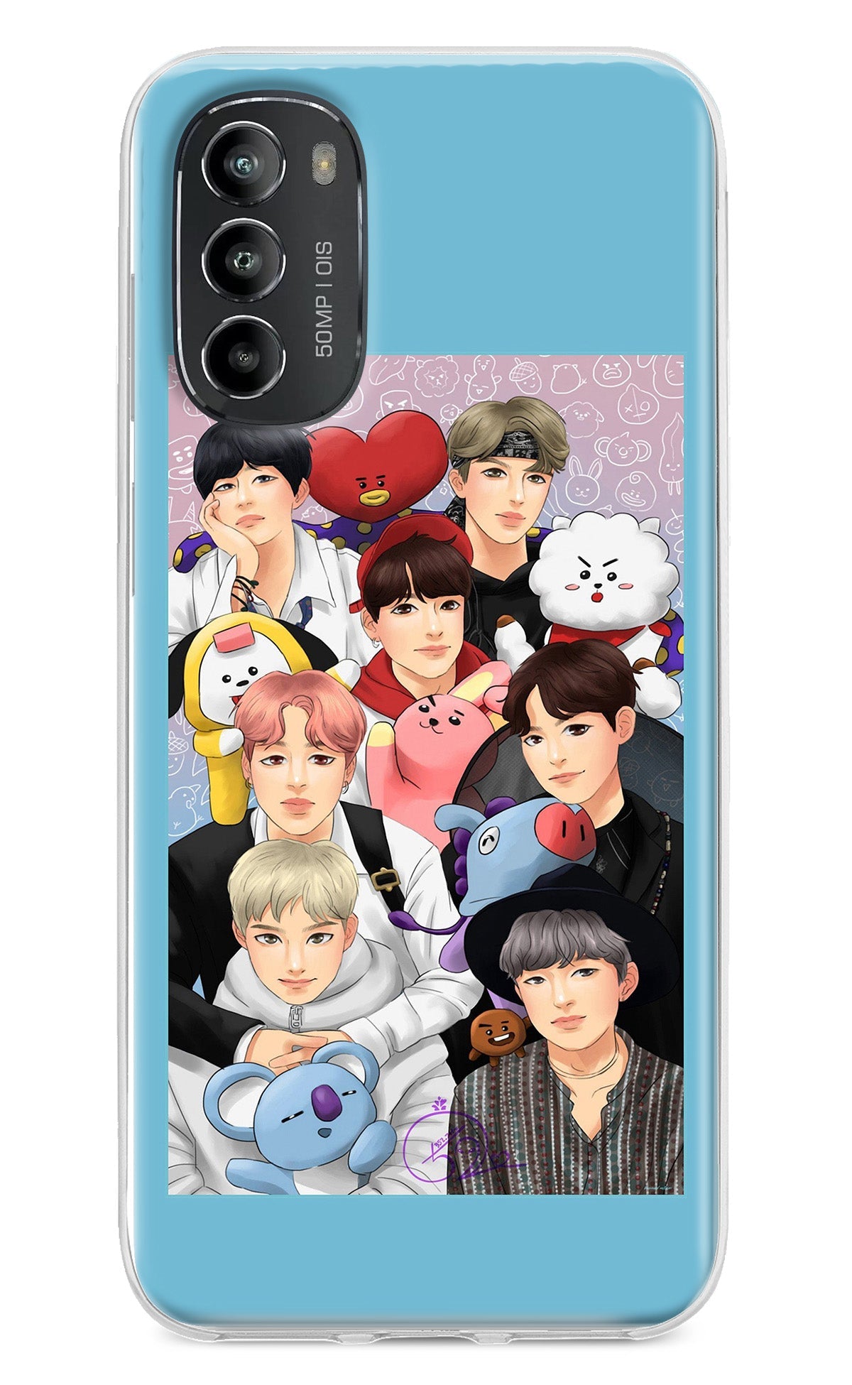 BTS with animals Moto G82 5G Back Cover