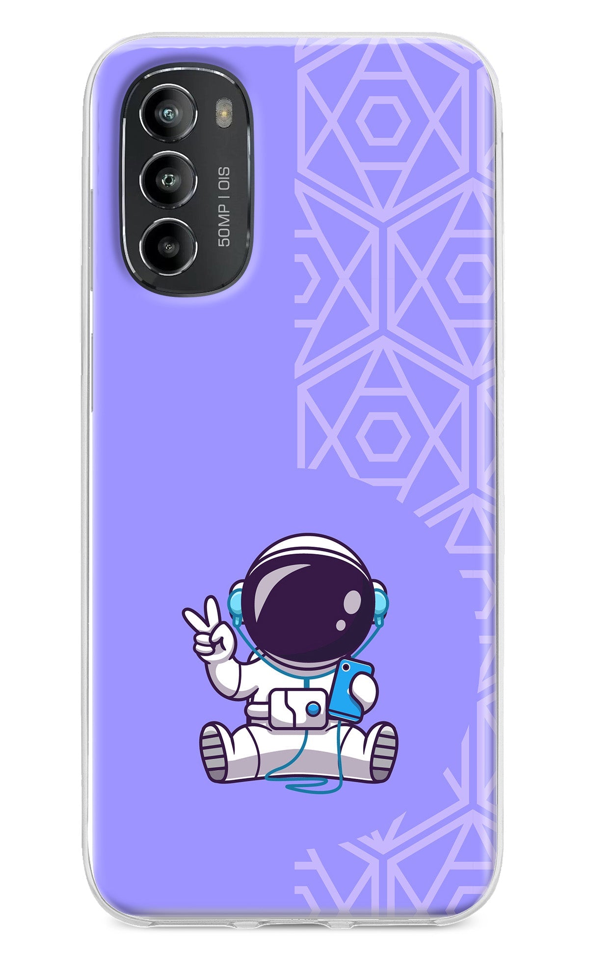 Cute Astronaut Chilling Moto G82 5G Back Cover