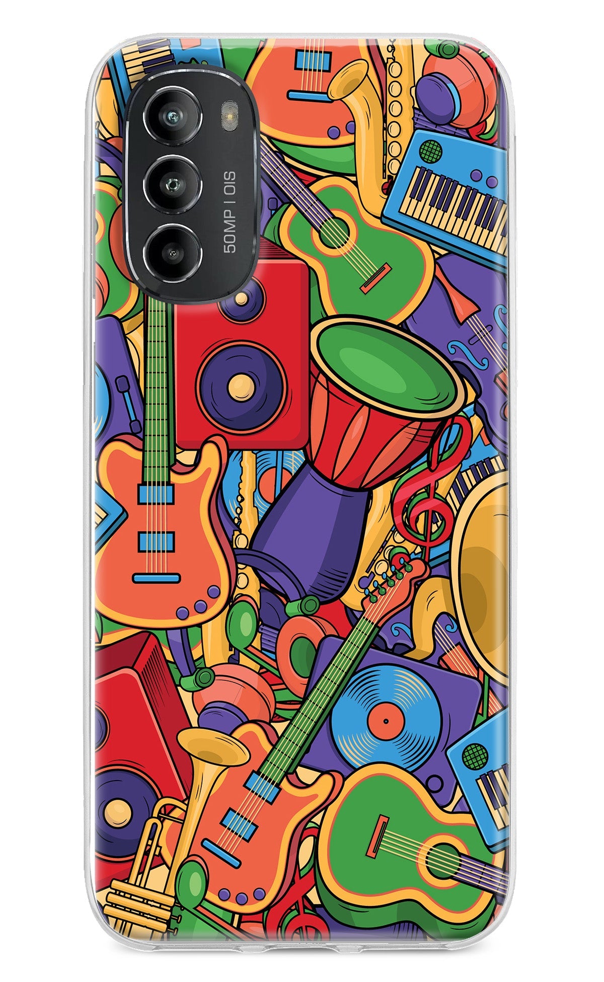 Music Instrument Doodle Moto G82 5G Back Cover