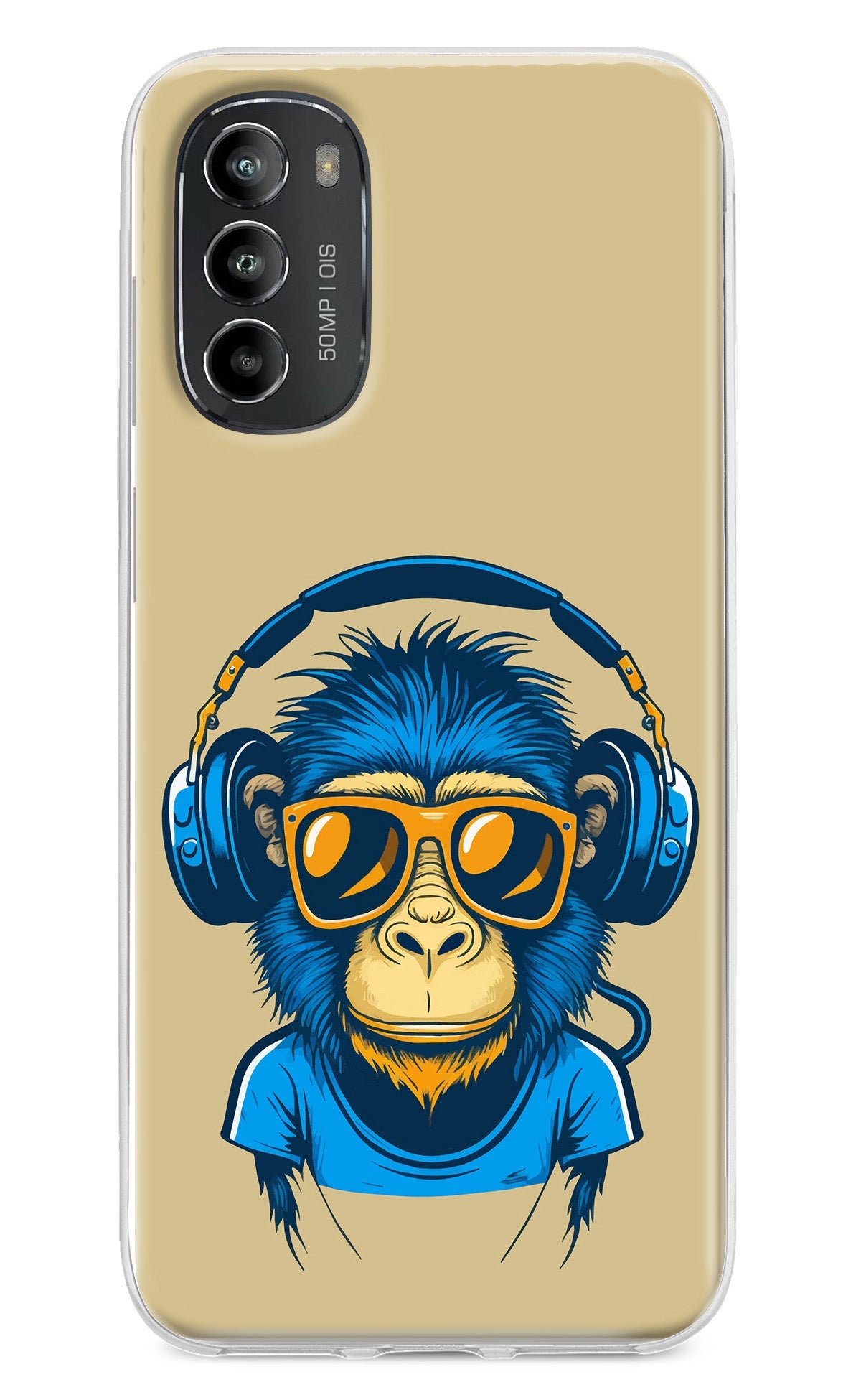 Monkey Headphone Moto G82 5G Back Cover