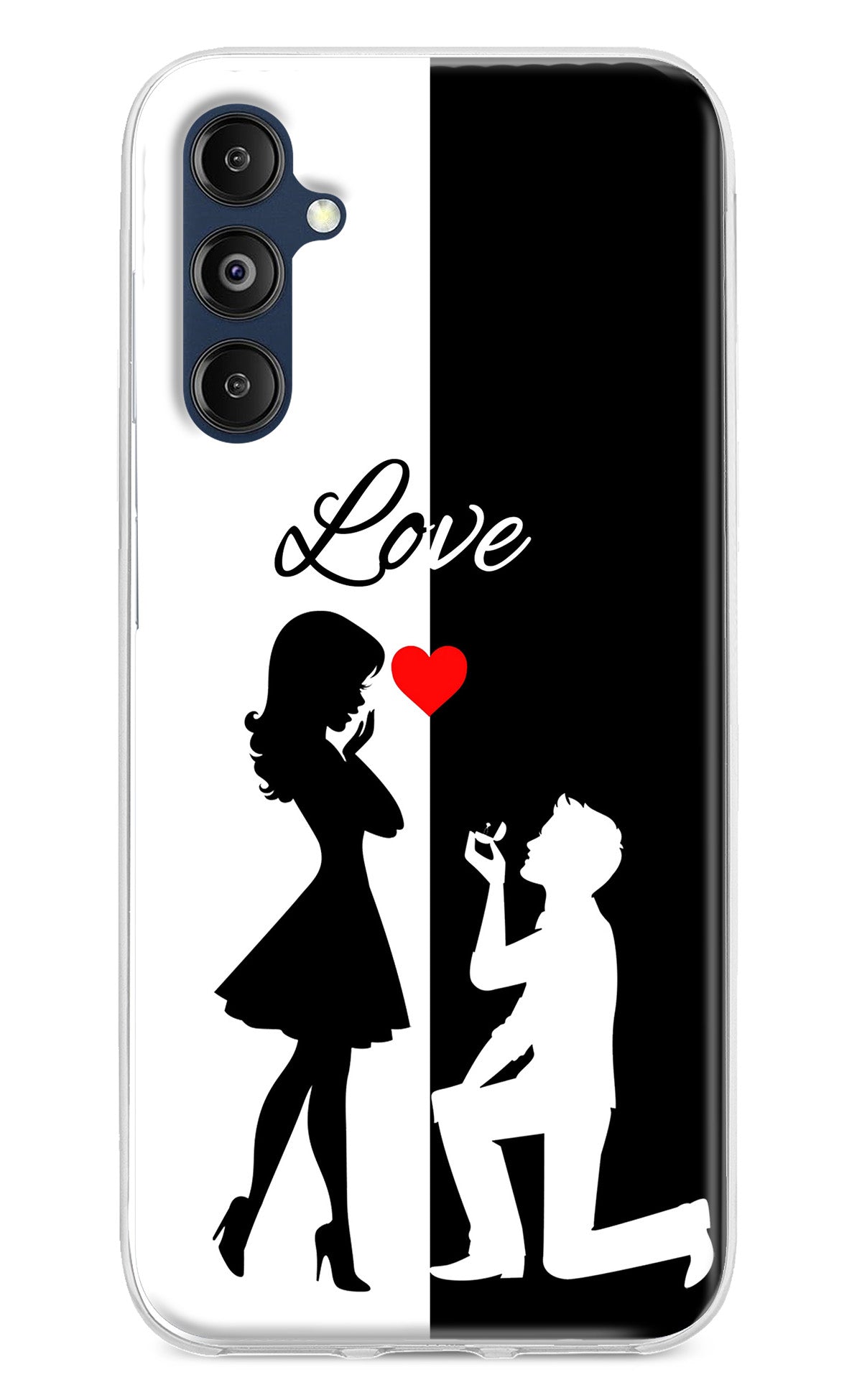 Love Propose Black And White Samsung M14 Back Cover