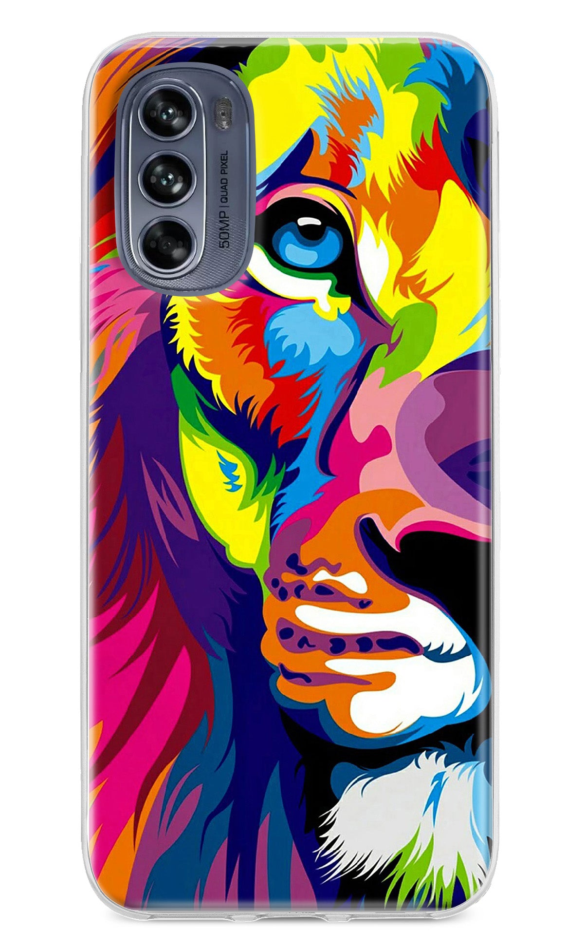 Lion Half Face Moto G62 5G Back Cover