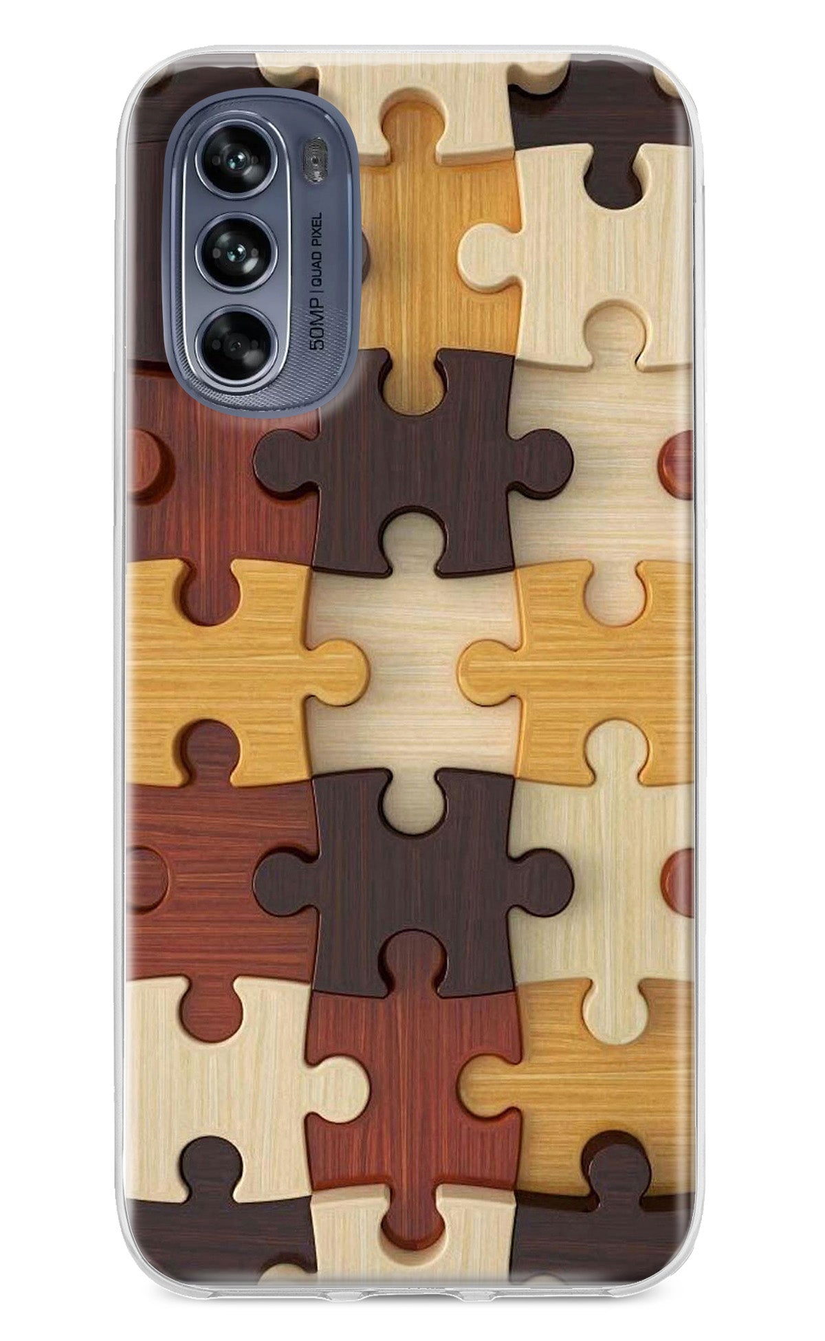 Wooden Puzzle Moto G62 5G Back Cover