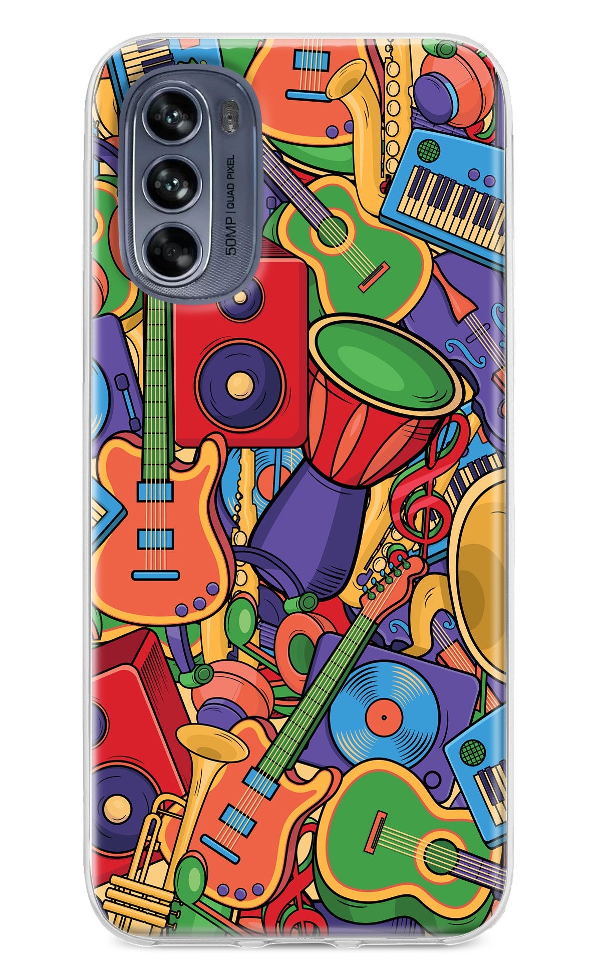 Music Instrument Doodle Moto G62 5G Back Cover