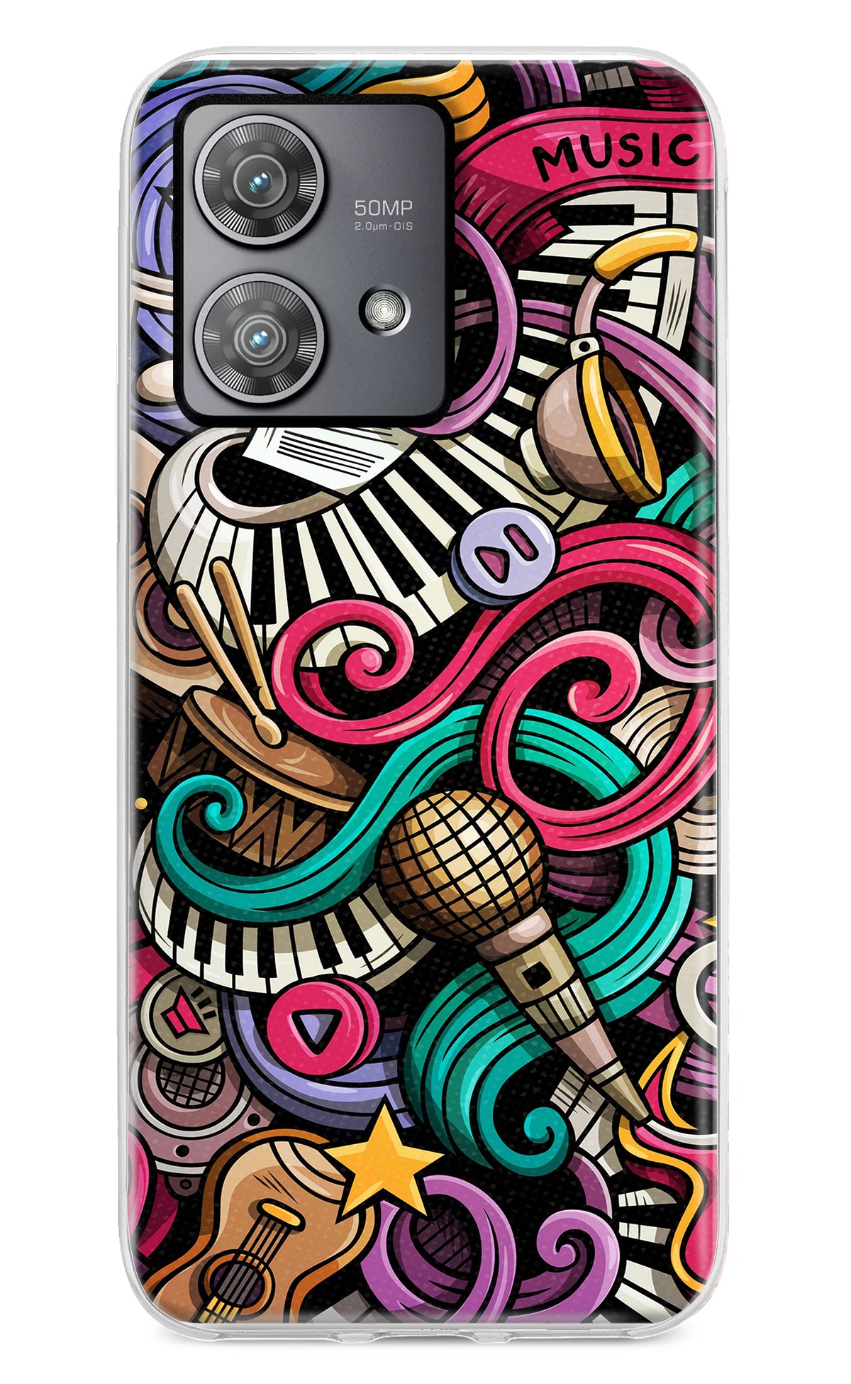 Music Abstract Moto Edge 40 Neo Back Cover