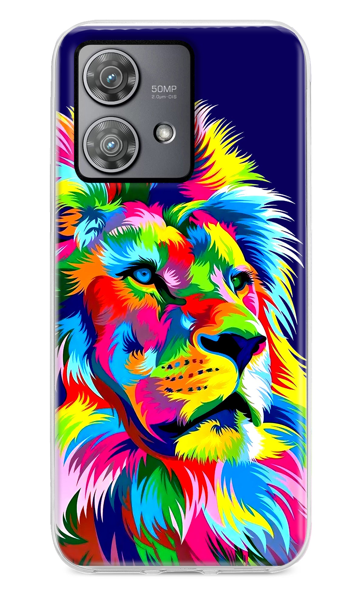 Vector Art Lion Moto Edge 40 Neo Back Cover