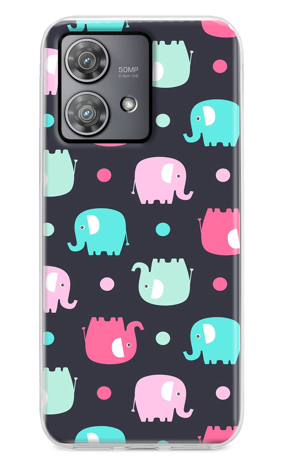 Elephants Moto Edge 40 Neo Back Cover