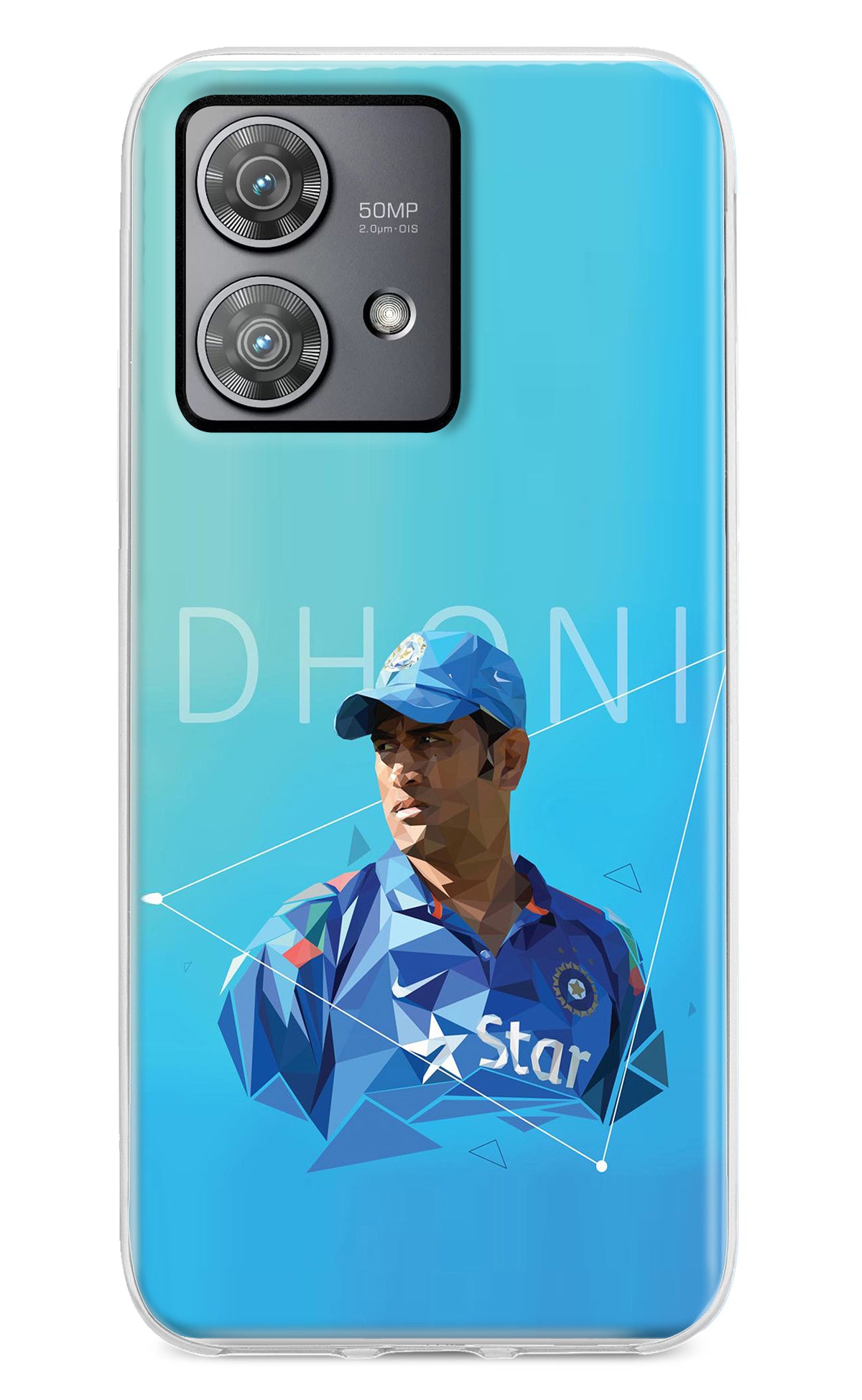 Dhoni Artwork Moto Edge 40 Neo Back Cover