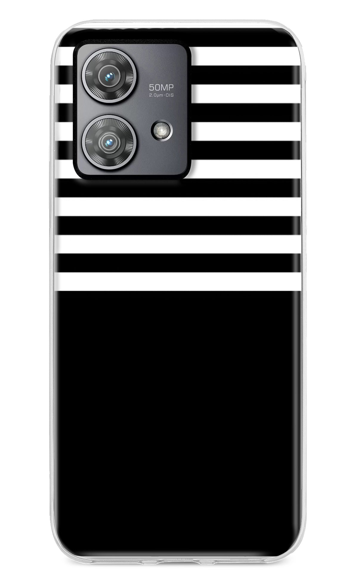 Black and White Print Moto Edge 40 Neo Back Cover