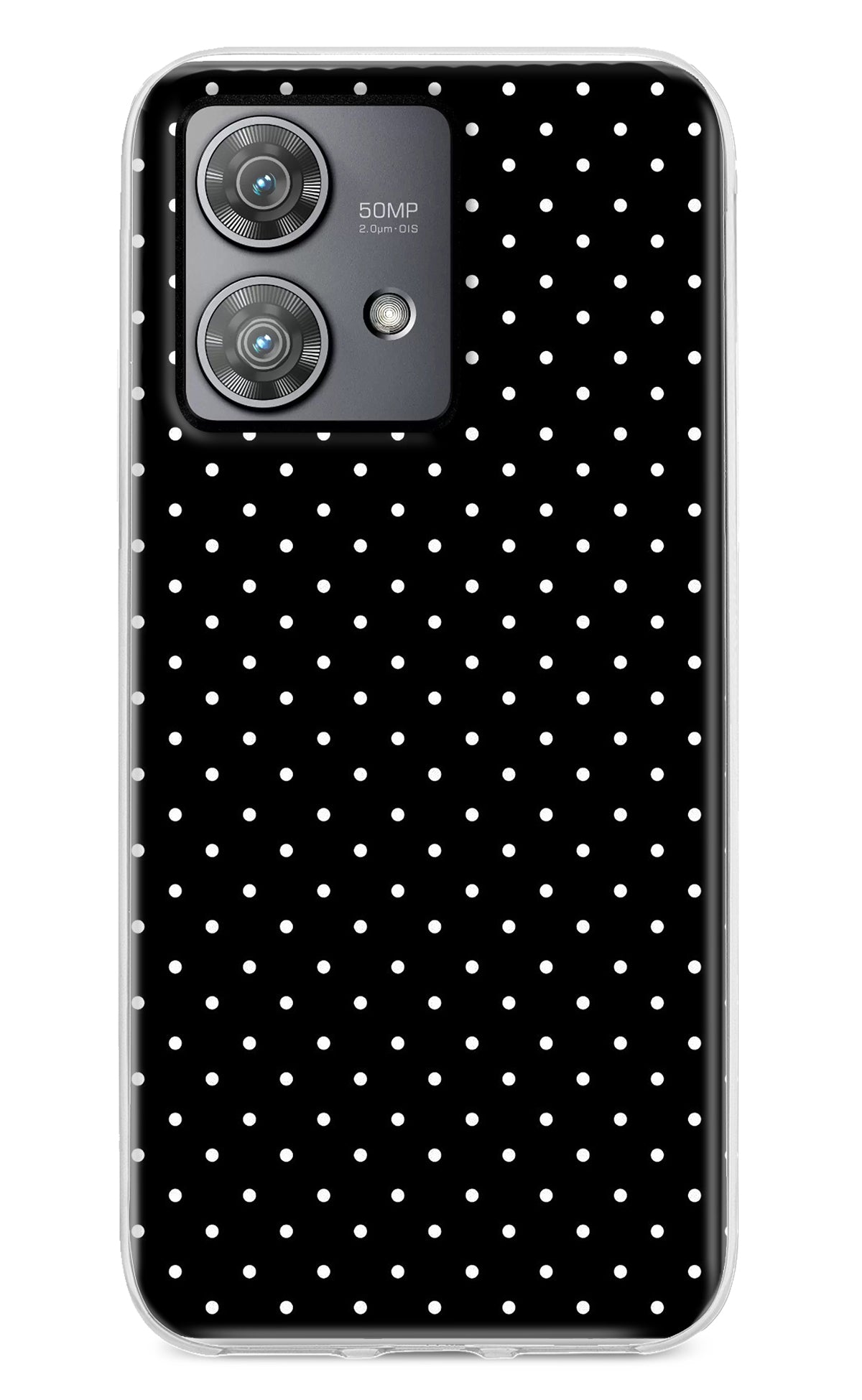 White Dots Moto Edge 40 Neo Back Cover