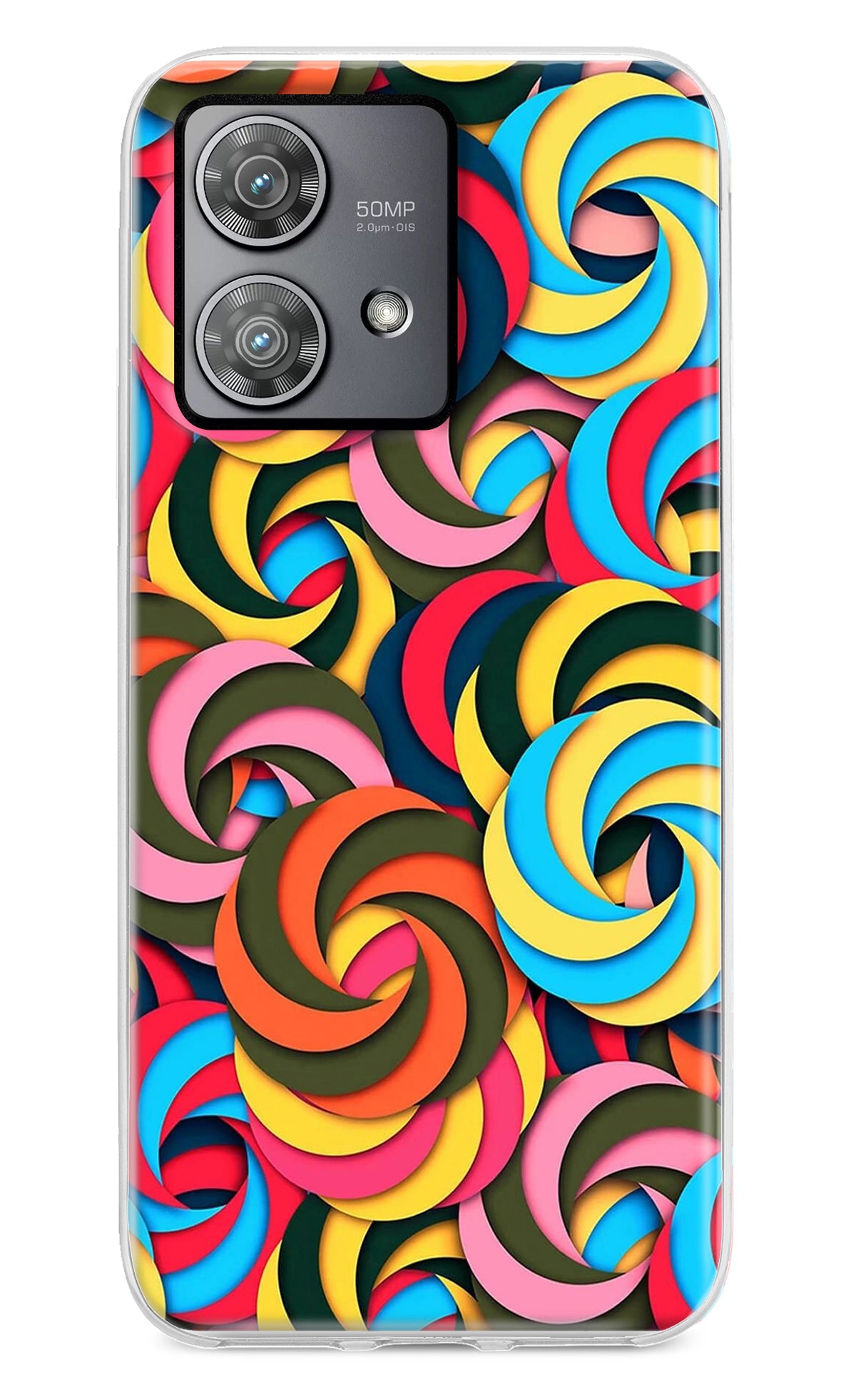 Spiral Pattern Moto Edge 40 Neo Back Cover