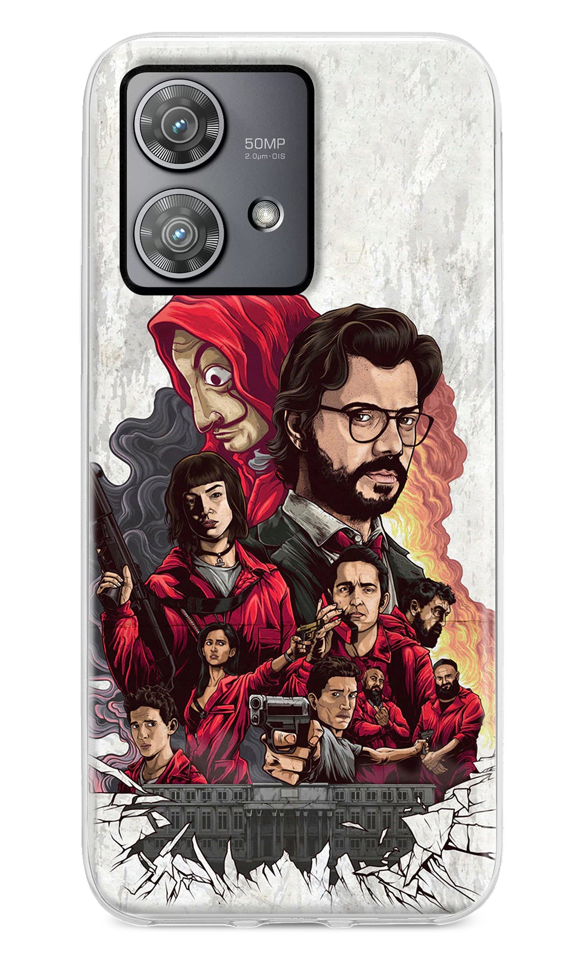 Money Heist Artwork Moto Edge 40 Neo Back Cover