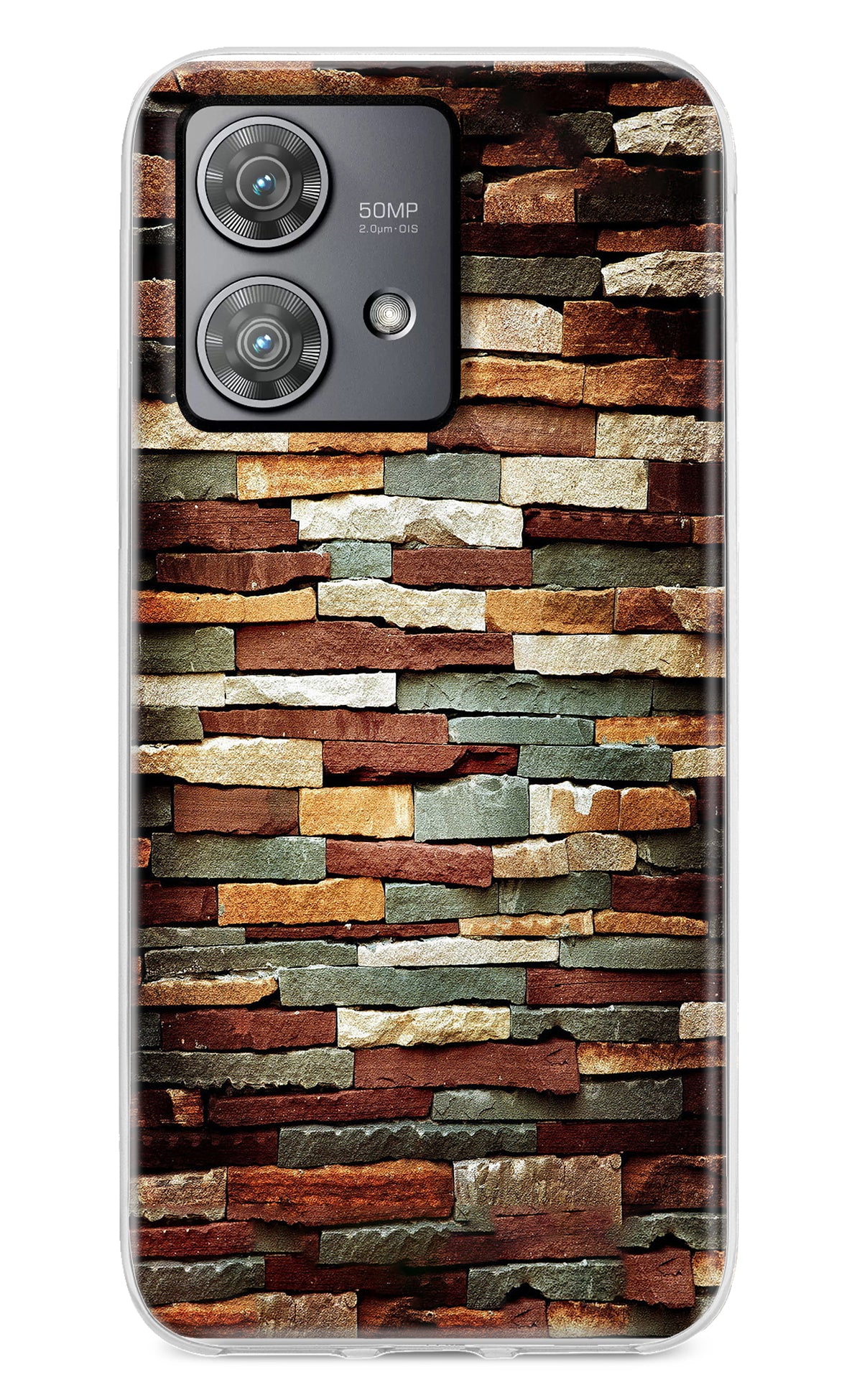 Bricks Pattern Moto Edge 40 Neo Back Cover