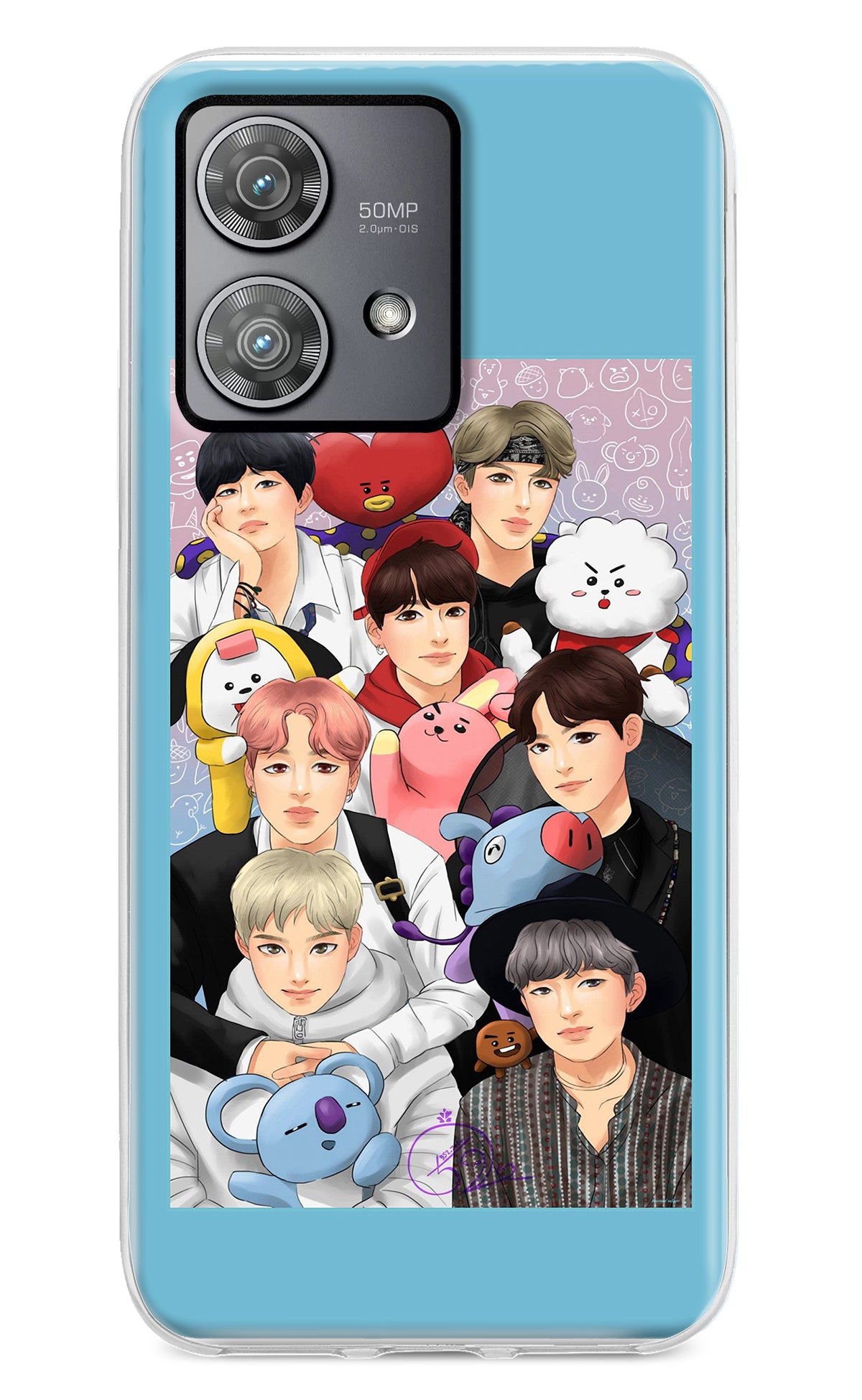 BTS with animals Moto Edge 40 Neo Back Cover