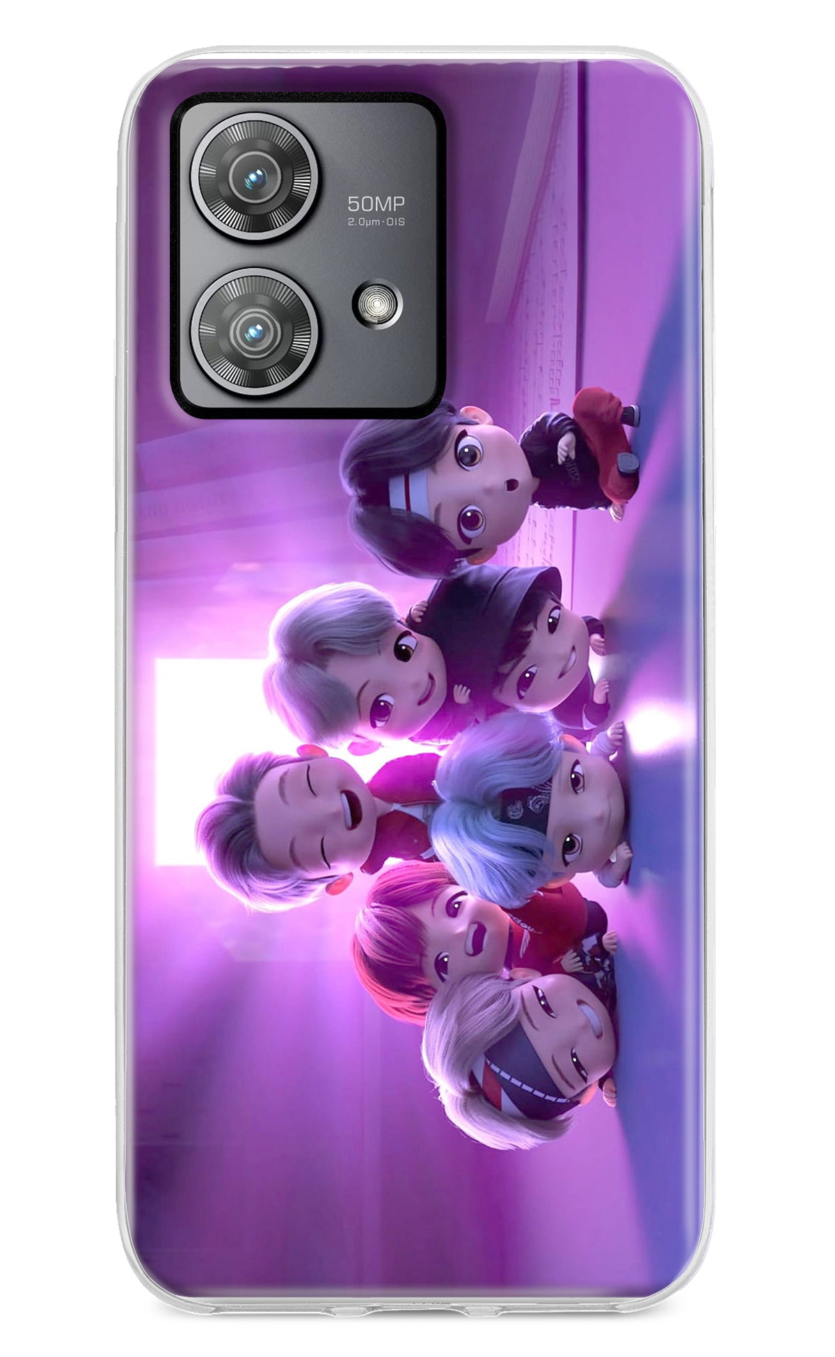 BTS Chibi Moto Edge 40 Neo Back Cover