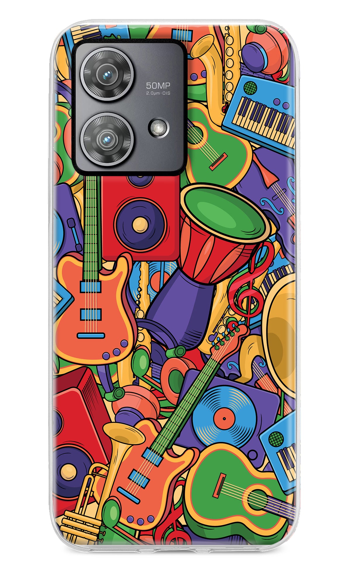 Music Instrument Doodle Moto Edge 40 Neo Back Cover