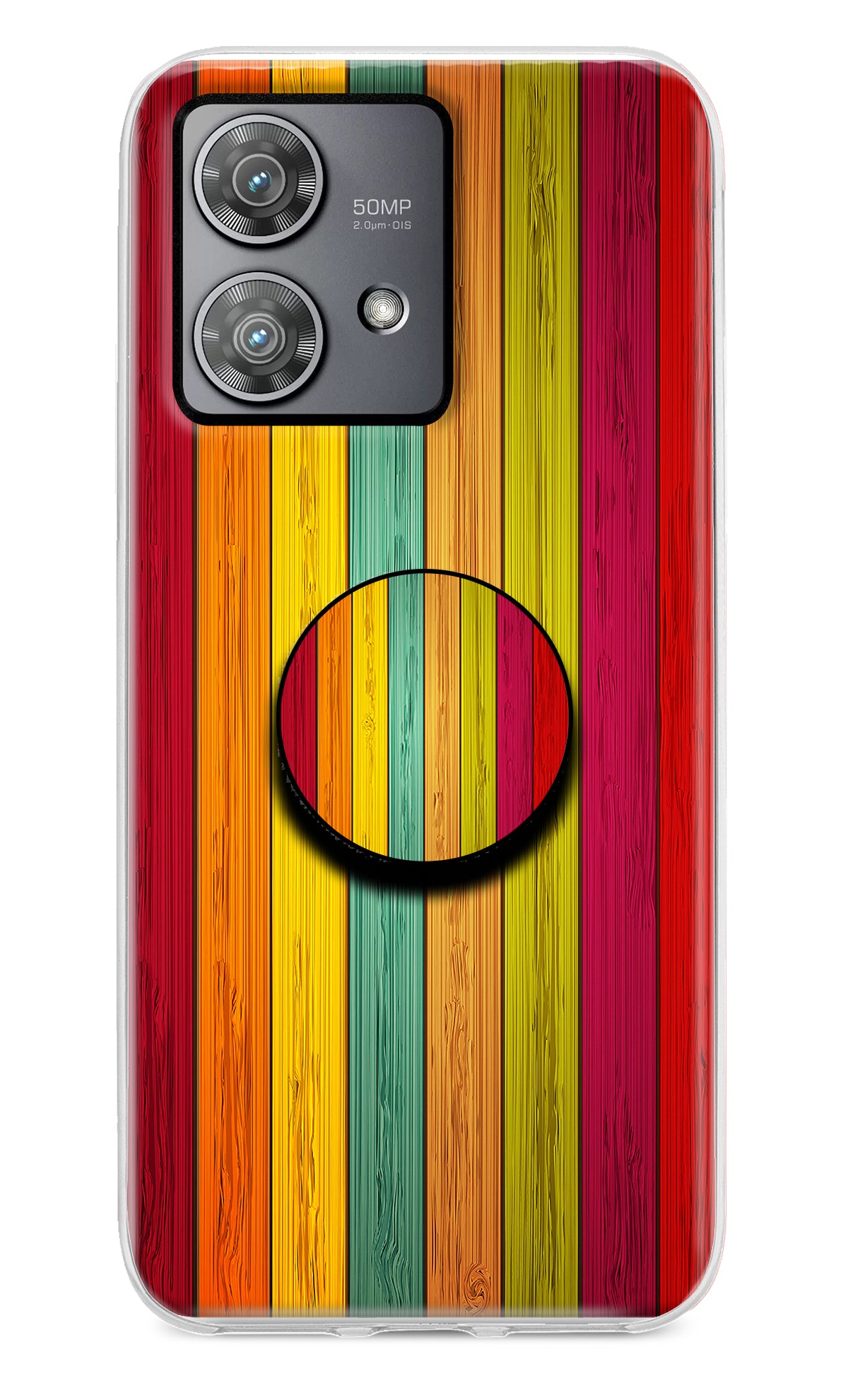 Multicolor Wooden Moto Edge 40 Neo Pop Case