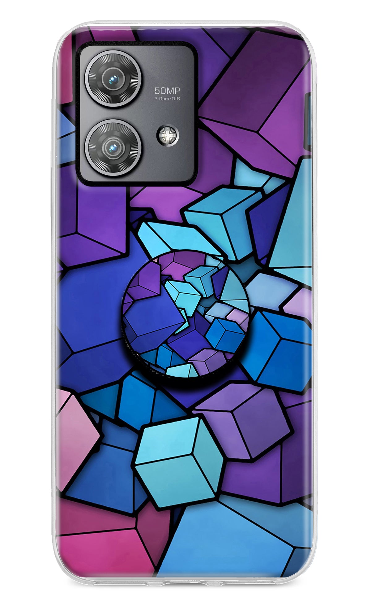 Cubic Abstract Moto Edge 40 Neo Pop Case