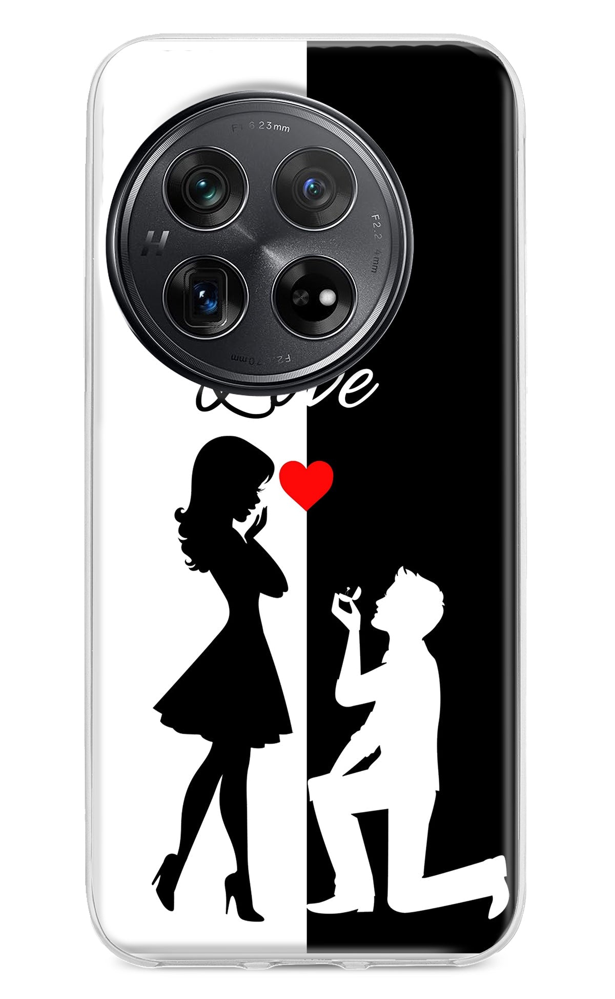 Love Propose Black And White Oneplus 12 Back Cover