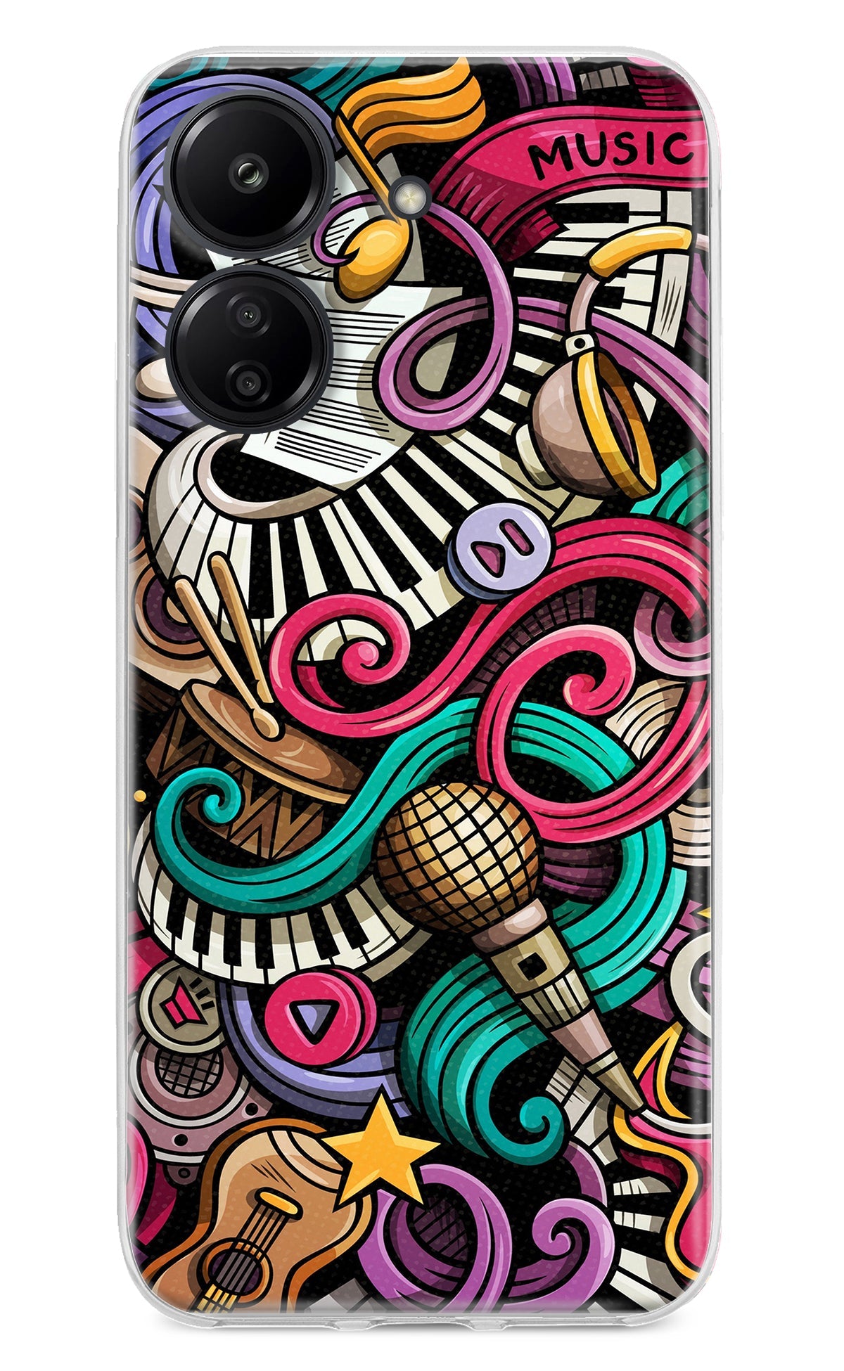 Music Abstract Redmi 13C 4G Back Cover