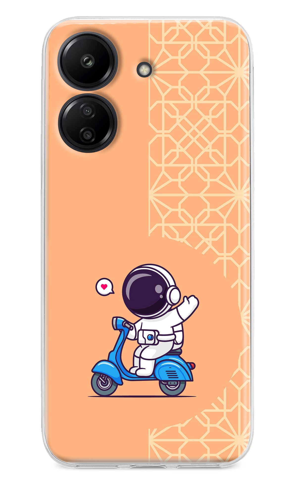 Cute Astronaut Riding Redmi 13C 4G Back Cover