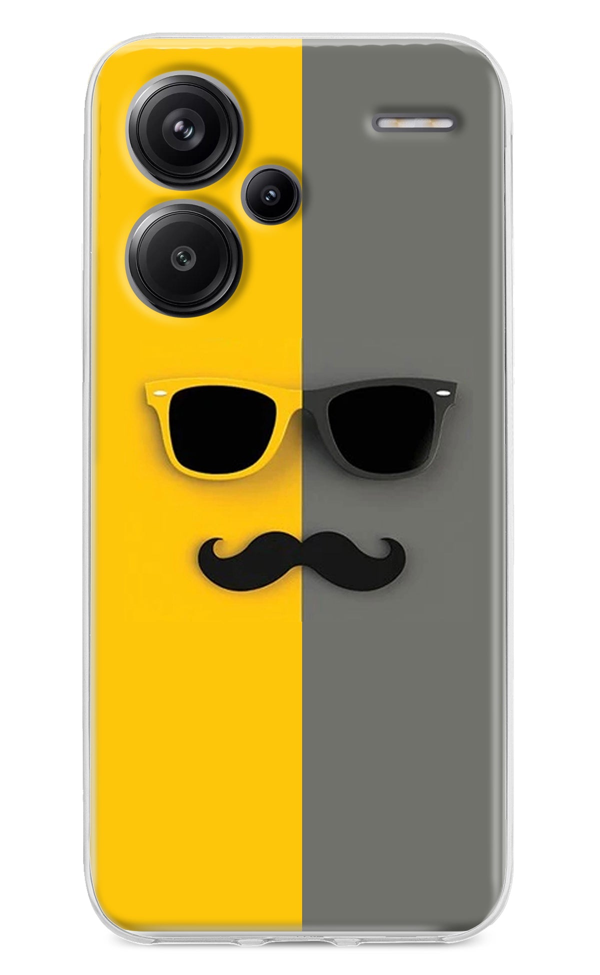 Sunglasses with Mustache Redmi Note 13 Pro+ 5G Back Cover