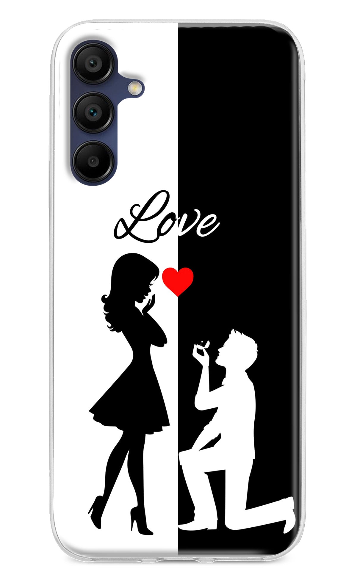 Love Propose Black And White Samsung A15 5G Back Cover