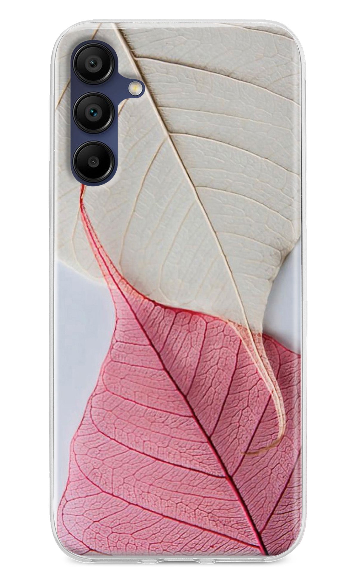 White Pink Leaf Samsung A15 5G Back Cover