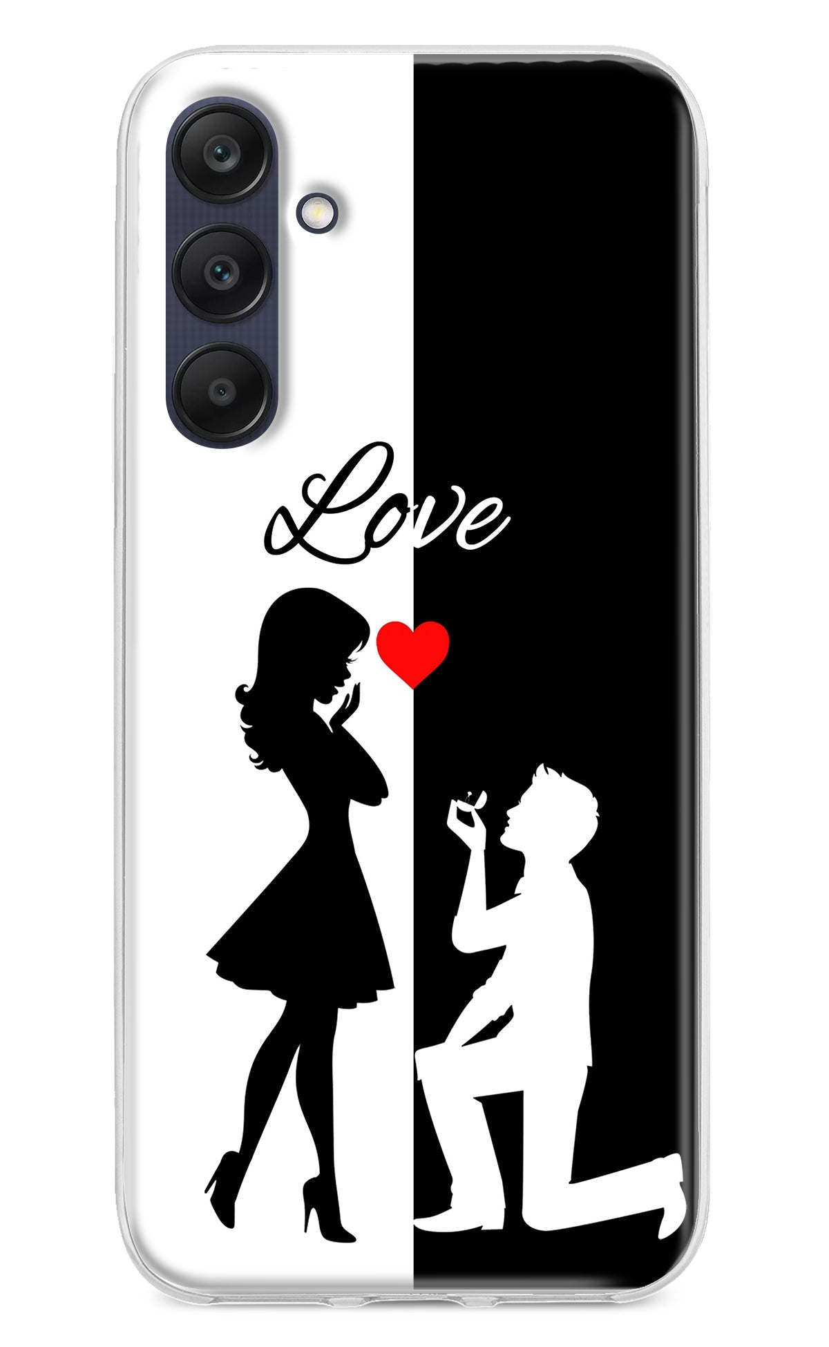 Love Propose Black And White Samsung A25 5G Back Cover