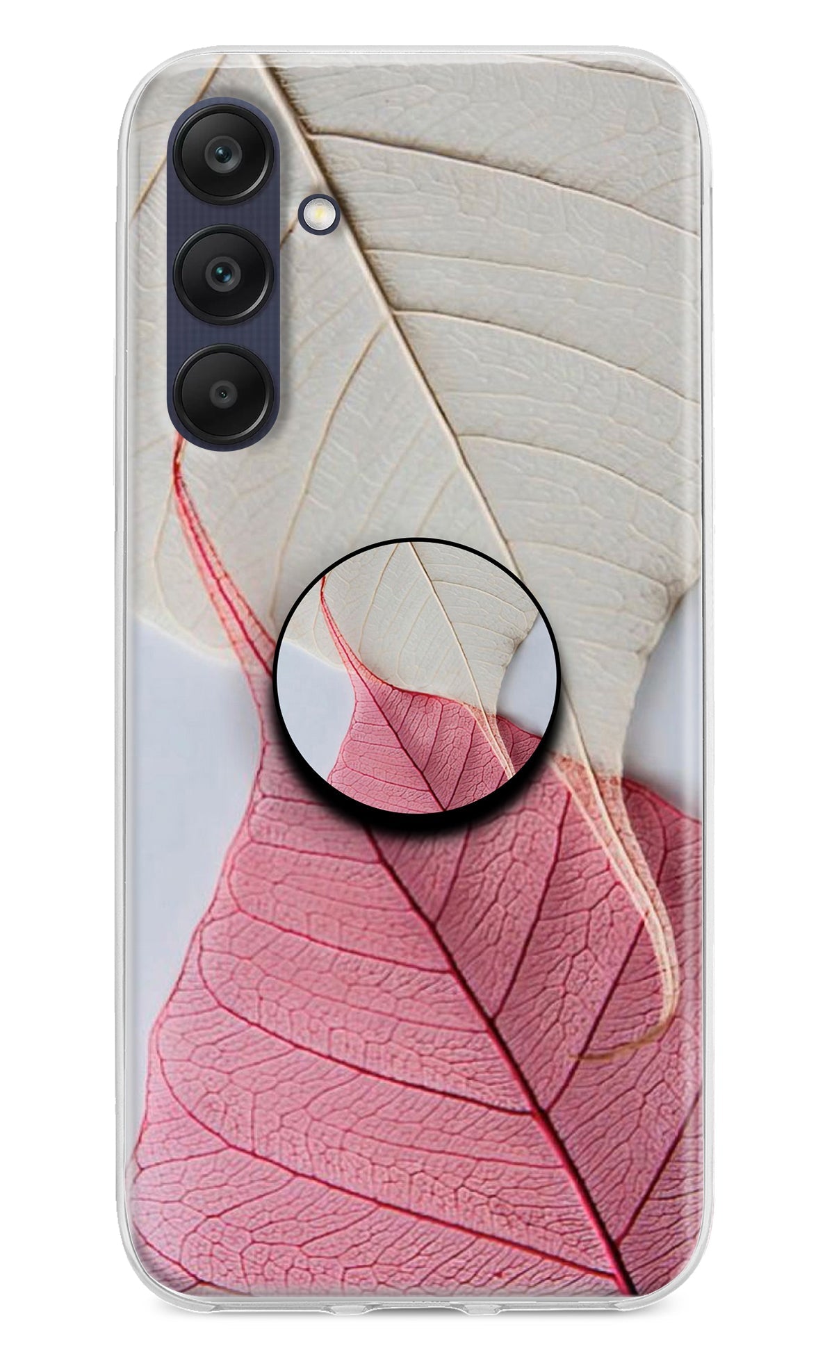 White Pink Leaf Samsung A25 5G Pop Case