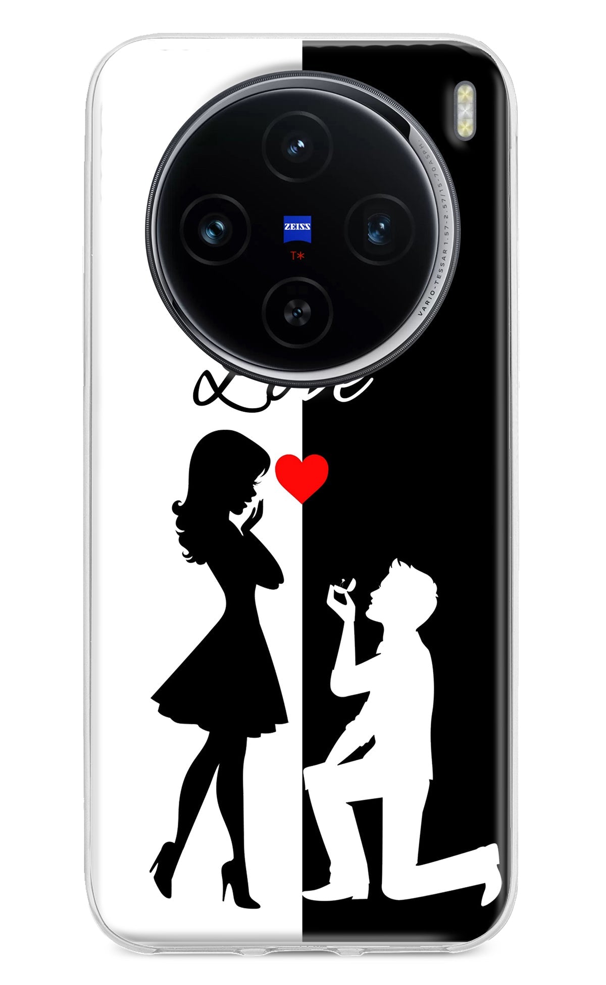 Love Propose Black And White Vivo X100 Back Cover