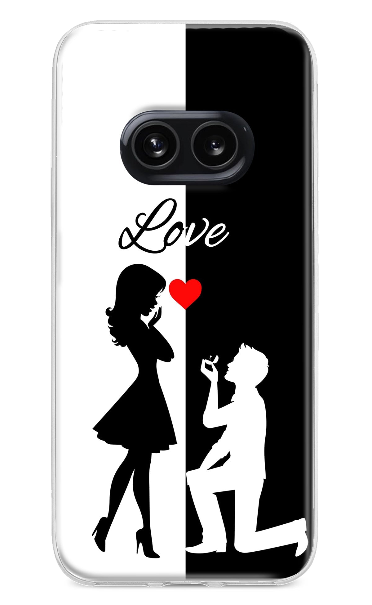 Love Propose Black And White Nothing Phone 2A Back Cover